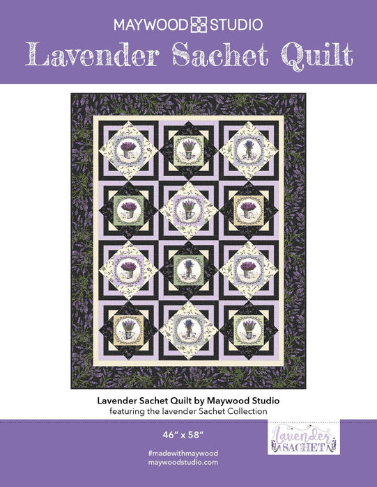 NEW! Lavender Sachet Quilt KIT - by Maywood Studio - Floral, Panel Quilt - 46" x 58"-Quilt Kits & PODS-RebsFabStash