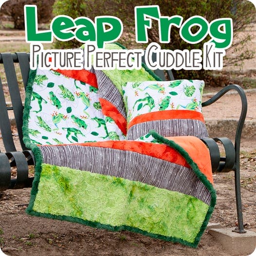 Picture Perfect Cuddle Kit - Leap Frog - Quilt & Pillow KIT- Shannon Fabrics - Cuddle fabric - Baby Blanket, Frog - CKPICPERFECT LEAPFROG