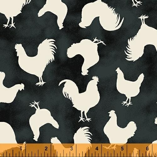 Les Poulets Encore - per yard - Windham Fabrics - Whistler Studios - Chickens on Tan - 31292A-3 - RebsFabStash