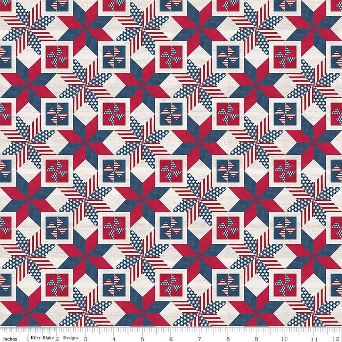Let Freedom Soar - Stars - Red- per yard - by Tara Reed - for Riley Blake - America, Patriotic - C10521-RED - RebsFabStash