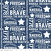 Let Freedom Soar - Text - Blue - per yard - by Tara Reed - for Riley Blake - America, Patriotic - C10520-BLUE - RebsFabStash