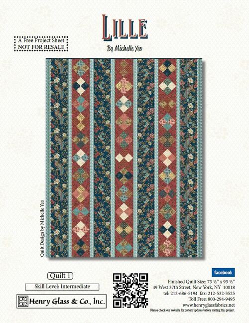 NEW! Lille Quilt 1 - Quilt KIT - by Michelle Yeo for Henry Glass - Reproduction, French - 73.5" x 93.5"-Quilt Kits & PODS-RebsFabStash