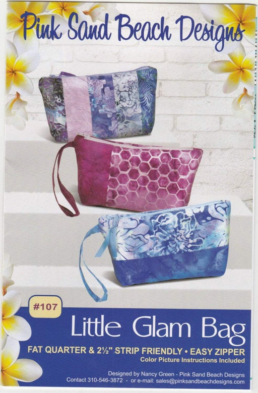 Little Glam Bag Pattern - Pink Sand Beach Designs - Clutch pattern - Easy Zipper Top - PATTERN ONLY! - RebsFabStash