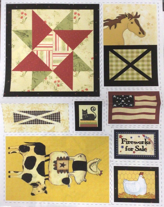 Little Red Barns Accessory Fabric Packet - 8 Preprinted Fabric Designs for the "Little Red Barns" Quilt - Melissa Harris & Arlene Stamper - RebsFabStash
