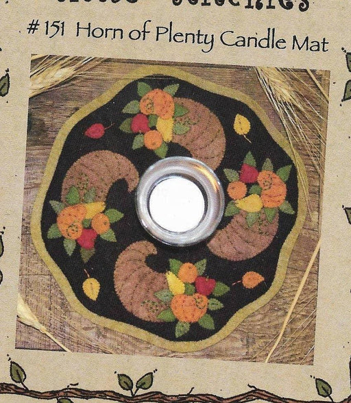 Little Stitchies Wool Felt Complete Kit- Horn of Plenty Candle Mat- Bareroots by Barri Sue Gaudet - Pattern & materials included- Primitive - RebsFabStash