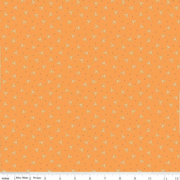 Lori Holt Farm Girl Vintage Fabrics - per yard - Riley Blake - Farm Sweet Farm - Flat Orange C7885 - Orange - RebsFabStash