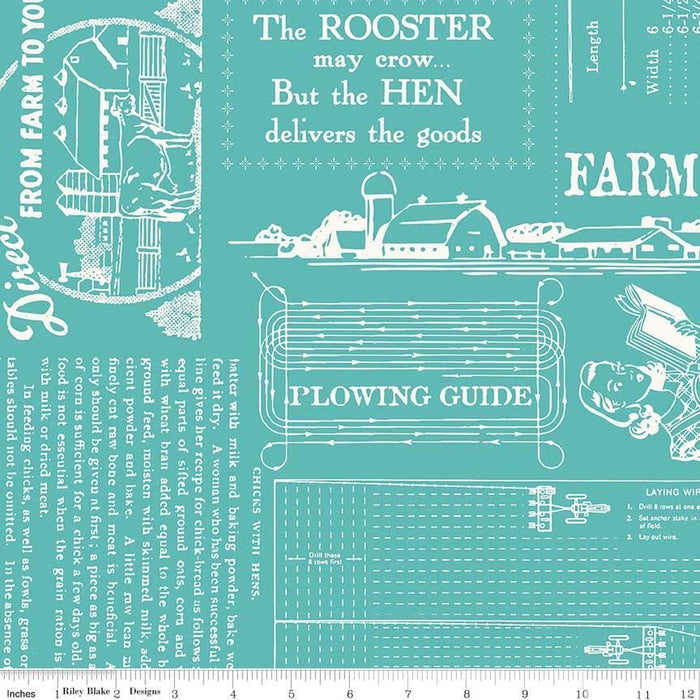 Lori Holt Farm Girl Vintage Fabrics - per yard - Riley Blake - Farm Sweet Farm Sew Along - Blue Canning C7871 - DENIM (BLUE) - RebsFabStash