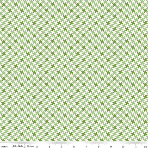 Lori Holt Farm Girl Vintage Fabrics - per yard - Riley Blake - Farm Sweet Farm Sew Along - Houndstooth Green C7882 - GREEN - RebsFabStash