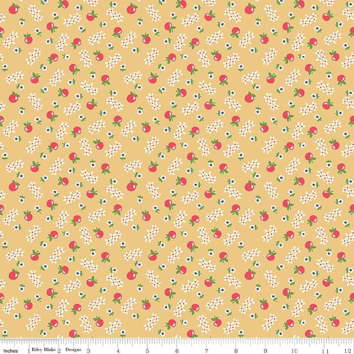 Lori Holt Farm Girl Vintage Fabrics - per yard - Riley Blake - Farm Sweet Farm - Vintage Apple C7873 - HONEY - RebsFabStash