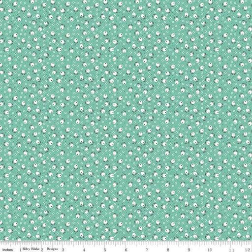 Lori Holt Farm Girl Vintage Fabrics - per yard - Riley Blake - Farm Sweet Farm - Vintage Blossom C7875 - SEA GLASS (teal) - RebsFabStash