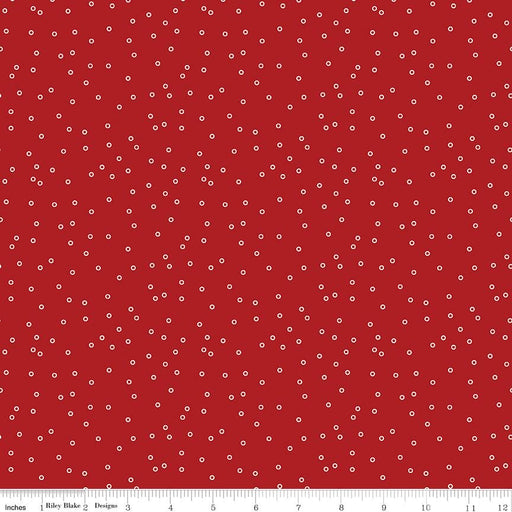 Lori Holt PRIM Collection - Per Yard - Prim Circles Barn Red - Lori Holt of Bee in My Bonnet - Riley Blake Designs - C9693-BARN RED - RebsFabStash