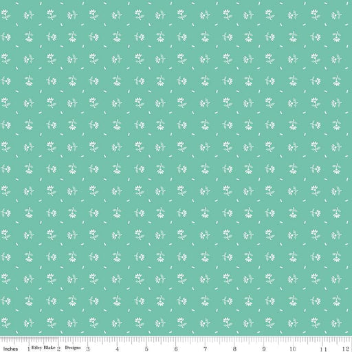 Lori Holt "PRIM" Collection - Per Yard - Prim Daisy Sea Glass - Lori Holt of Bee in My Bonnet - Riley Blake Designs - SEA GLASS - RebsFabStash