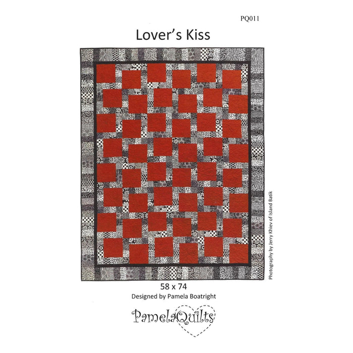 Lover's Kiss - Quilt PATTERN - by Pamela Boatright for Pamela Quilts - Features Island Batiks fabrics - finished size 58" x 74" - PQ011 - RebsFabStash