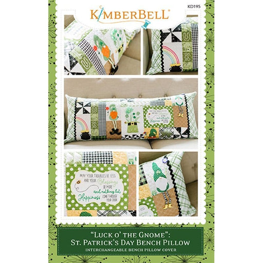 Luck O' The Gnome Pillow - Pattern - Sewing Version - by Kimberbell - St. Patrick's Day Bench Pillow - by Kim Christopherson - KD195 - RebsFabStash