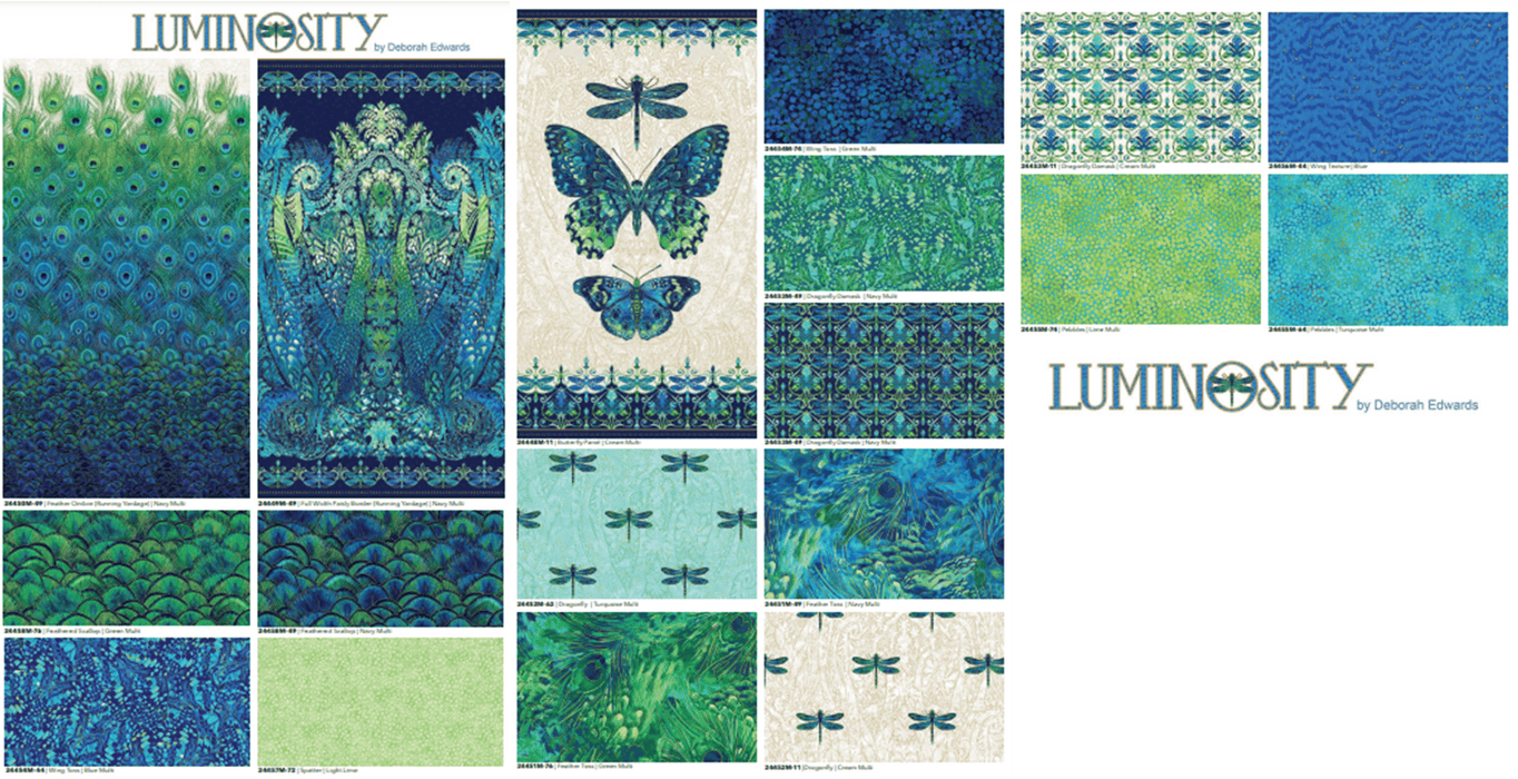 Peacock Garden - Luminosity Collection - by Jean Boyd - Luminosity Fabric by Northcott - RebsFabStash