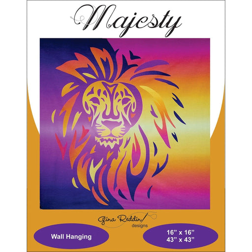 Majesty Quilt Pattern - 2 sizes! - Gelato ombre fabrics by Maywood - Gina Reddin Designs - Lion, Animal, Applique, Wall hanging - RebsFabStash