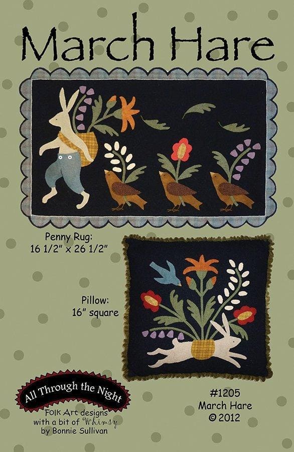 March Hare - Primitive wool applique pattern - Pillow, penny rug, tabl —  RebsFabStash