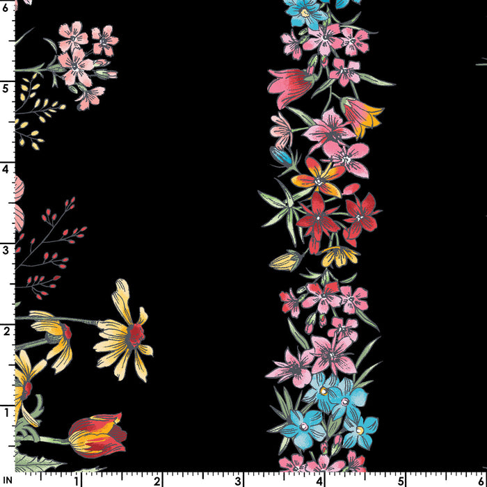Meadow Edge - Meadow Toile - Per Yard - by Maywood Studio - Floral, Butterflies - Tonal, Blender - Yellow - MASD10006-S