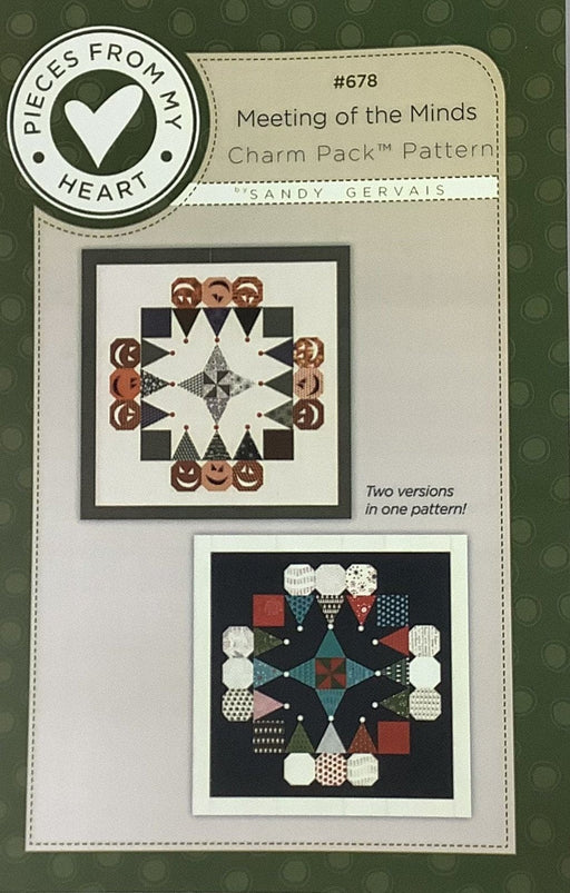 Meeting of the Minds #678 - PATTERN - Sandy Gervais - Pieces from my Heart - Charm Pack Friendly - 2 patterns in 1 - Halloween & Christmas - RebsFabStash