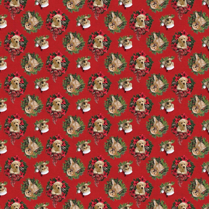 Memory Lane - Puppies - Red - by Karen Schindler - The Fabric Addict - by Northcott - RebsFabStash