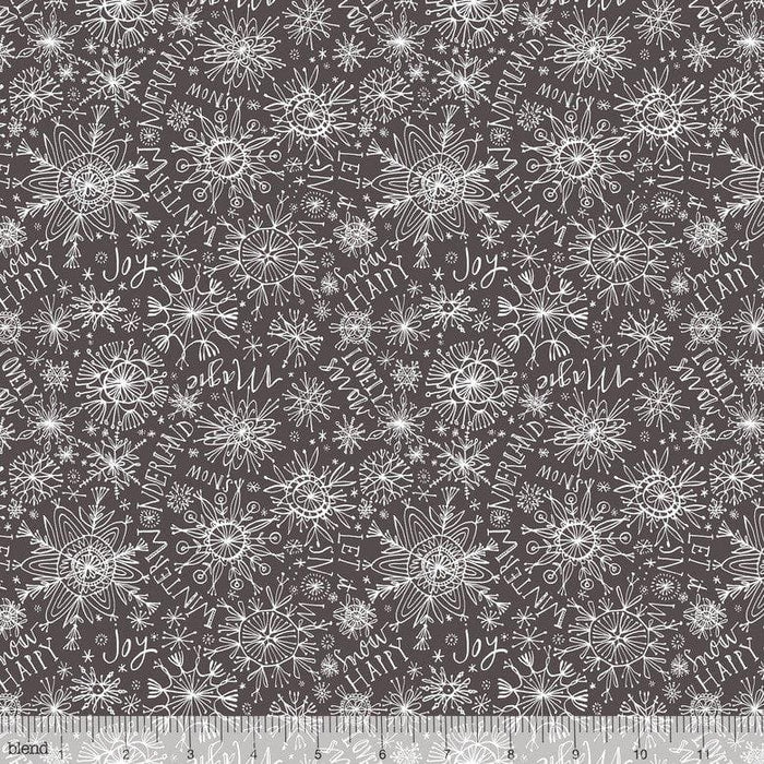 Merry and Bright - Grey Snowflakes - per yard - Cori Dantini by Blend - 112.120.03.2 - RebsFabStash