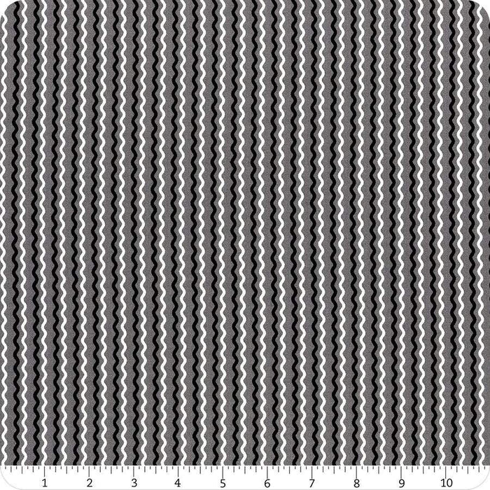 Mini Awning Stripe- Per Yard- Kimberbell Basics - Maywood Studio - MAS 8249-Q - Teal Stripe on White - RebsFabStash