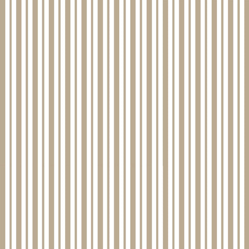 Mini Awning Stripe- Per Yard- Kimberbell Basics - Maywood Studio - MAS8249-T - Tan Stripe on White - RebsFabStash
