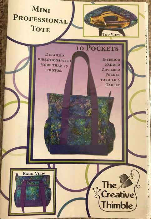 Mini Professional Tote Pattern by The Creative Thimble Designed by Laura Martell - RebsFabStash