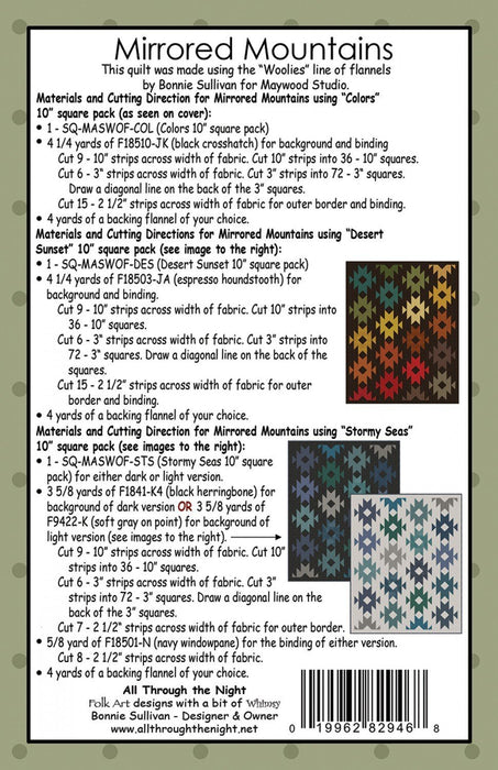 Mirrored Mountain - Quilt PATTERN - by Bonnie Sullivan - All Through The Night - Maywood - Uses Woolies Flannel! - RebsFabStash