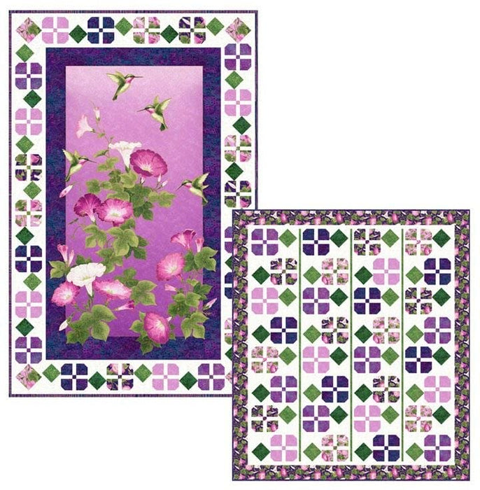 Morning Vine - Quilt PATTERN - by Marjorie Rhine Quilt Design Northwest - Features Morning Glory Shimmer fabric by Deborah Edwards for Northcott - RebsFabStash