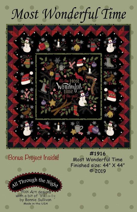 Most Wonderful Time - Quilt PATTERN - by Bonnie Sullivan - All Through The Night - Uses Woolies flannels by Maywood - RebsFabStash