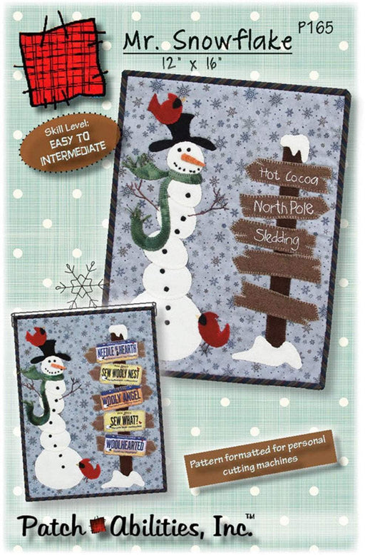 Mr. Snowflake PATTERN for cotton or wool! Quilted wall hanging or table runner by Patch Abilities, Inc. Snowman, Winter, Christmas - RebsFabStash
