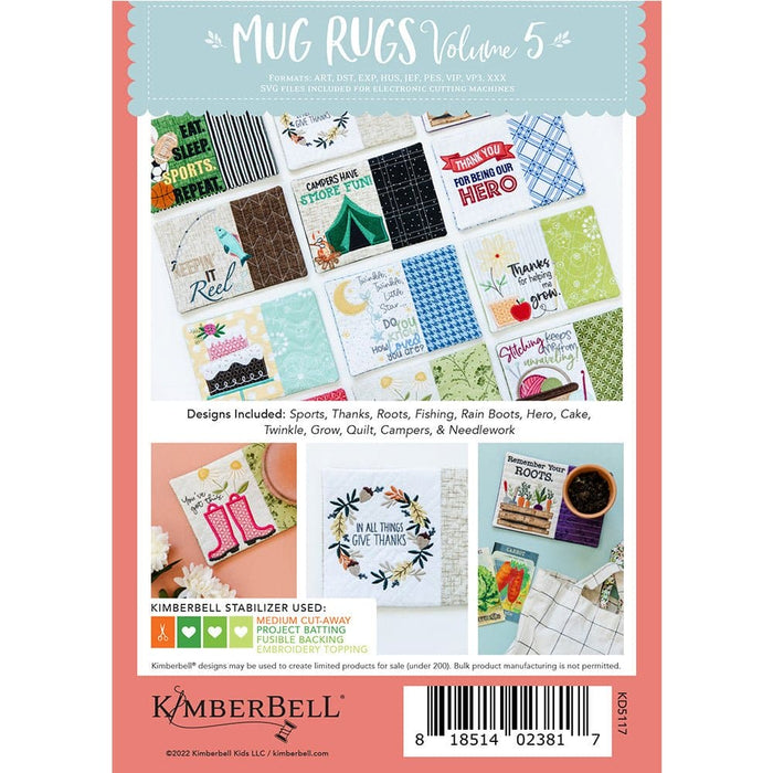 Mug Rugs, Volume 5 - For Machine Embroidery - by Kimberbell - by Kim Christopherson - KD5117 - RebsFabStash