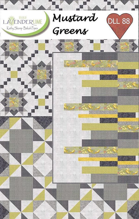 Mustard Greens quilt pattern designed by Lavender Lime - uses Dandi Annie fabric from Moda by Robin Pickens - RebsFabStash