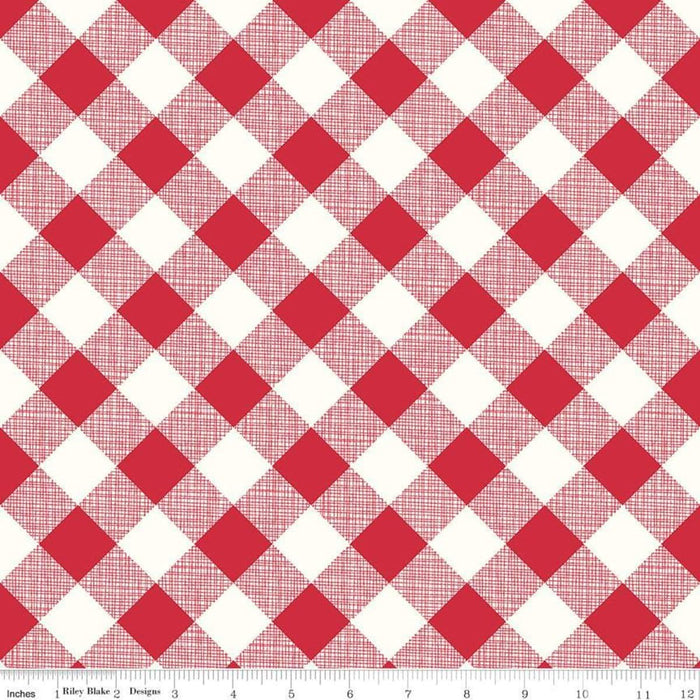 My Happy Place -Decorator Fabric - per yard - Lori Holt for Riley Blake designs - 54" wide HD9314-CREAM Quilt Blocks on White/Cream - RebsFabStash