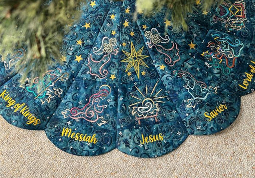 Nativity Tree Skirt - Fabric KIT - Machine Embroidery - Fabric Only-Quilt Kits & PODS-RebsFabStash