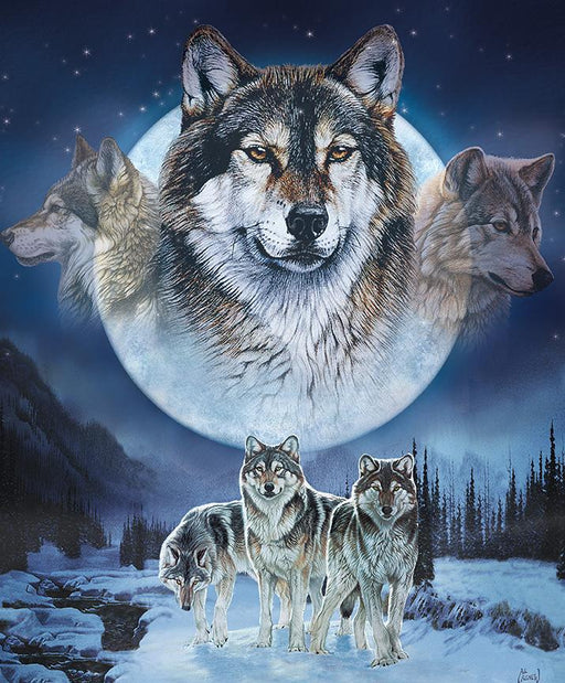 Nature's Finest - per PANEL - Riley Blake Designs - 36" Dream Catcher Wolf Panel - P9952-WOLF - RebsFabStash