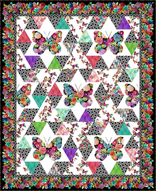 NEW! A Groovy Garden Butterfly Quilt - Quilt KIT - Jason Yenter - In The Beginning Fabrics - 2 Color Options: Multi or Pink! - 93.5" x 115.5" - RebsFabStash
