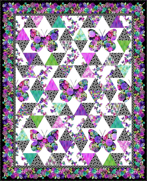 NEW! A Groovy Garden Butterfly Quilt - Quilt KIT - Jason Yenter - In The Beginning Fabrics - 2 Color Options: Multi or Pink! - 93.5" x 115.5" - RebsFabStash