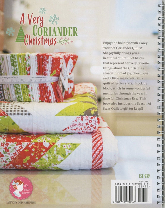 NEW! A Very Coriander Christmas - Quilt Book - By Corey Yoder for It's Sew Emma - RebsFabStash