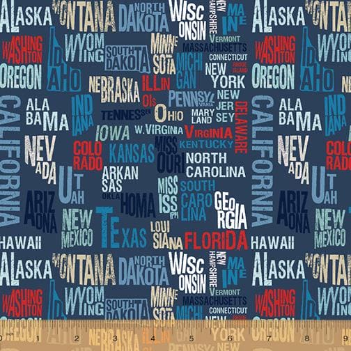 New! Across the USA - per yard - By Whistler Studios for Windham Fabrics - 52209-6 - Textured Red - RebsFabStash