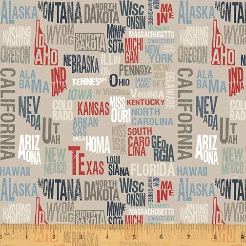 New! Across the USA - per yard - By Whistler Studios for Windham Fabrics - 52210-3 - Tourist Destinations on White - RebsFabStash