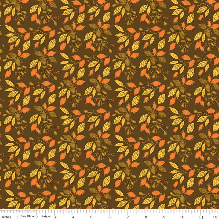 NEW! Adel In Autumn - Leaves - per yard - by Sandy Gervais for Riley Blake Designs - Fall - C10822-ORANGE - RebsFabStash