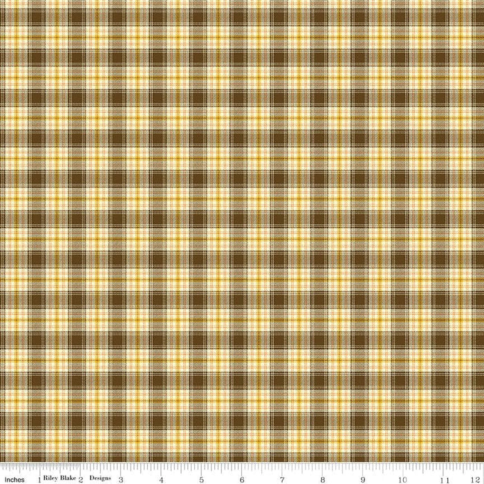 NEW! Adel In Autumn - Plaid - per yard - by Sandy Gervais for Riley Blake Designs - Fall - C10828-CHOCOLATE - RebsFabStash