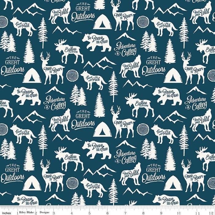 NEW! Adventure is Calling - Khaki Wildlife - per yard - by Dani Mogstad for Riley Blake Designs - Outdoors, Wildlife - C10721-KHAKI - RebsFabStash