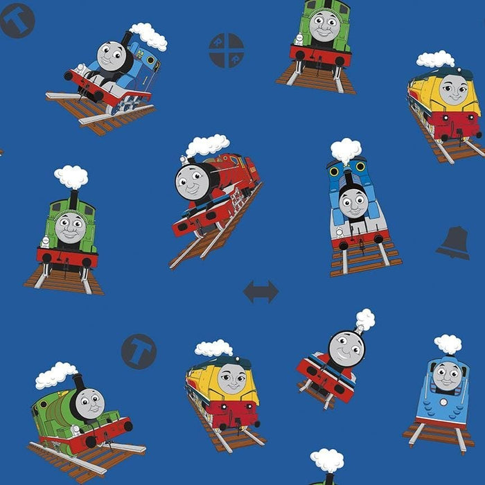 New! All Aboard with Thomas & Friends - PANEL Blue - Per Panel - Riley Blake Designs - Licensed - Large Panel 36" x 43" - Trains - C11007 Blue - RebsFabStash