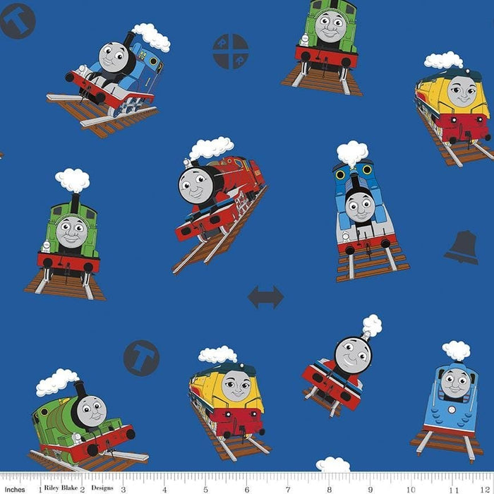 New! All Aboard with Thomas & Friends - Text Navy - Per Yard - Riley Blake Designs - Licensed - Trains, Words, Sayings - C11004 Navy - RebsFabStash
