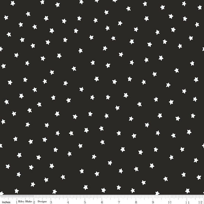 NEW! All About Christmas - Charcoal Christmas Stars - per yard -by Janet Wecker Frisch for Riley Blake Designs - Winter - C10801-CHARCOAL - RebsFabStash