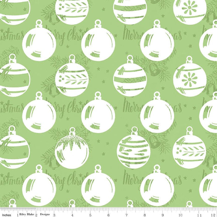 NEW! All About Christmas - Green Christmas Vintage Ornaments - per yard -by Janet Wecker Frisch for Riley Blake Designs - Winter - C10799-GREEN - RebsFabStash
