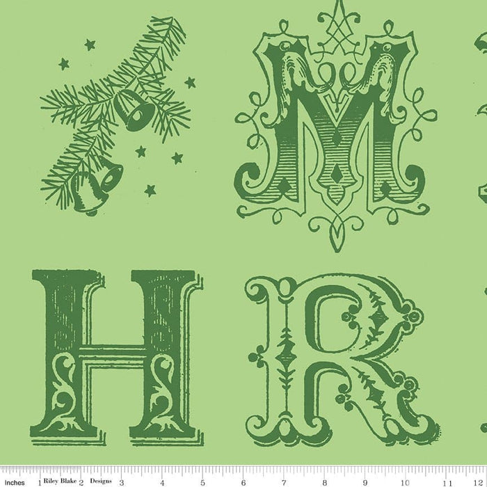 NEW! All About Christmas - Green Merry Christmas Story - per Yard -by Janet Wecker Frisch for Riley Blake Designs - Winter - C10794-GREEN - RebsFabStash